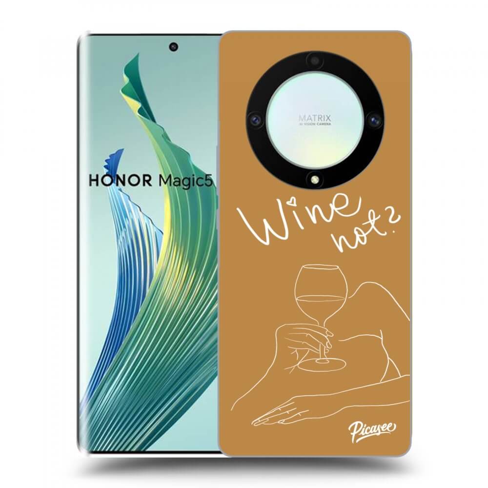 Picasee crna silikonska maskica za Honor Magic5 Lite 5G - Wine not