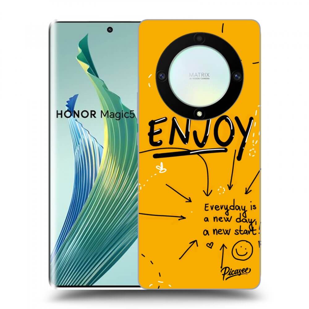 Picasee crna silikonska maskica za Honor Magic5 Lite 5G - Enjoy
