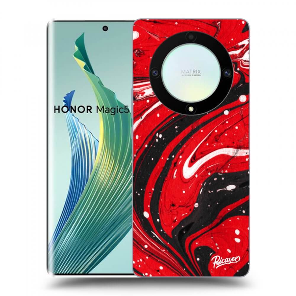 Picasee crna silikonska maskica za Honor Magic5 Lite 5G - Red black