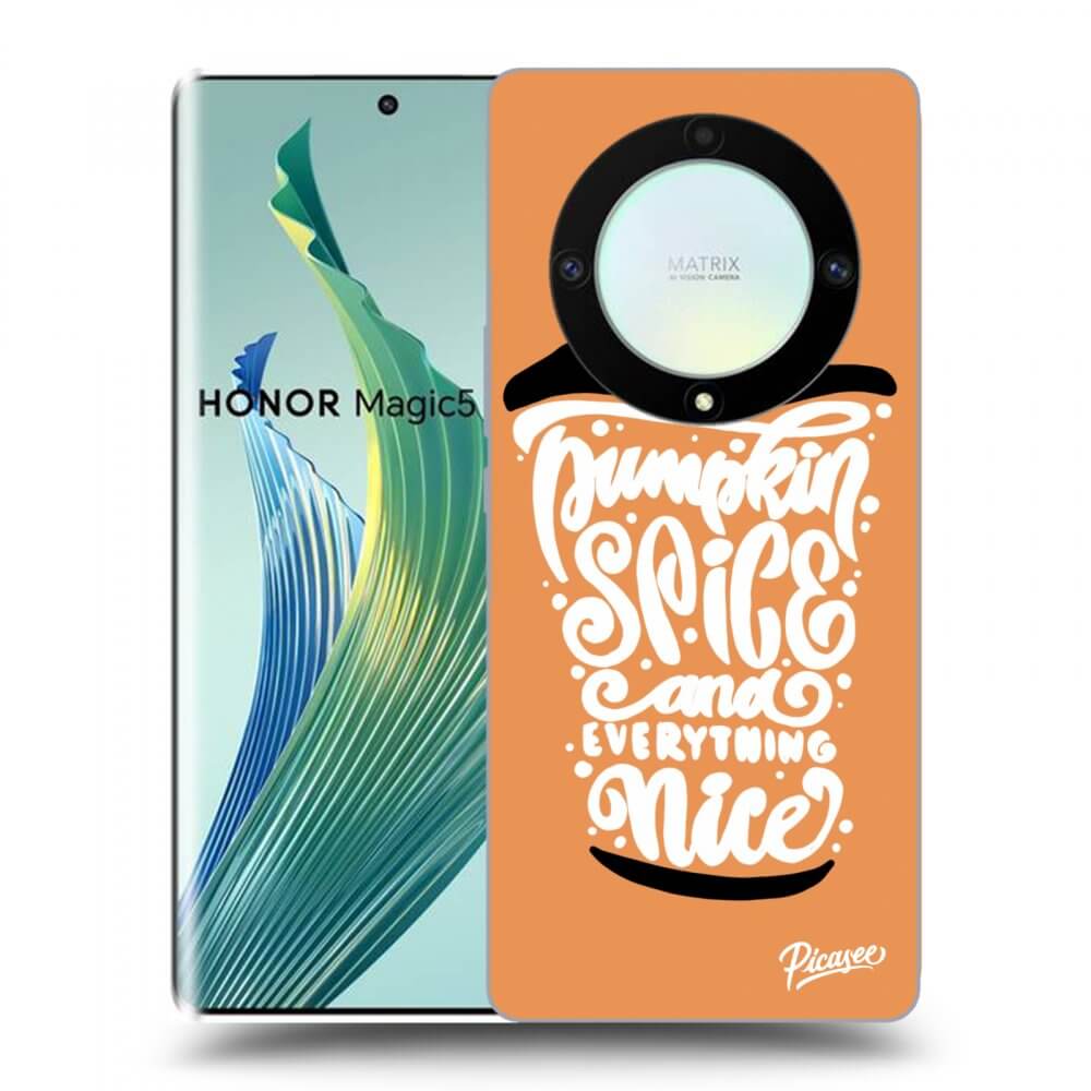 Picasee silikonska prozirna maskica za Honor Magic5 Lite 5G - Pumpkin coffee