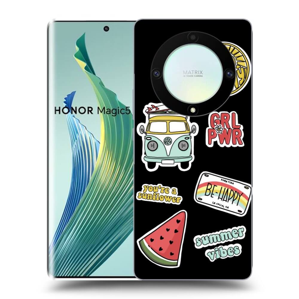 Picasee crna silikonska maskica za Honor Magic5 Lite 5G - Summer