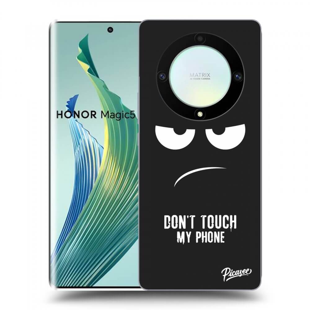 Picasee crna silikonska maskica za Honor Magic5 Lite 5G - Don't Touch My Phone
