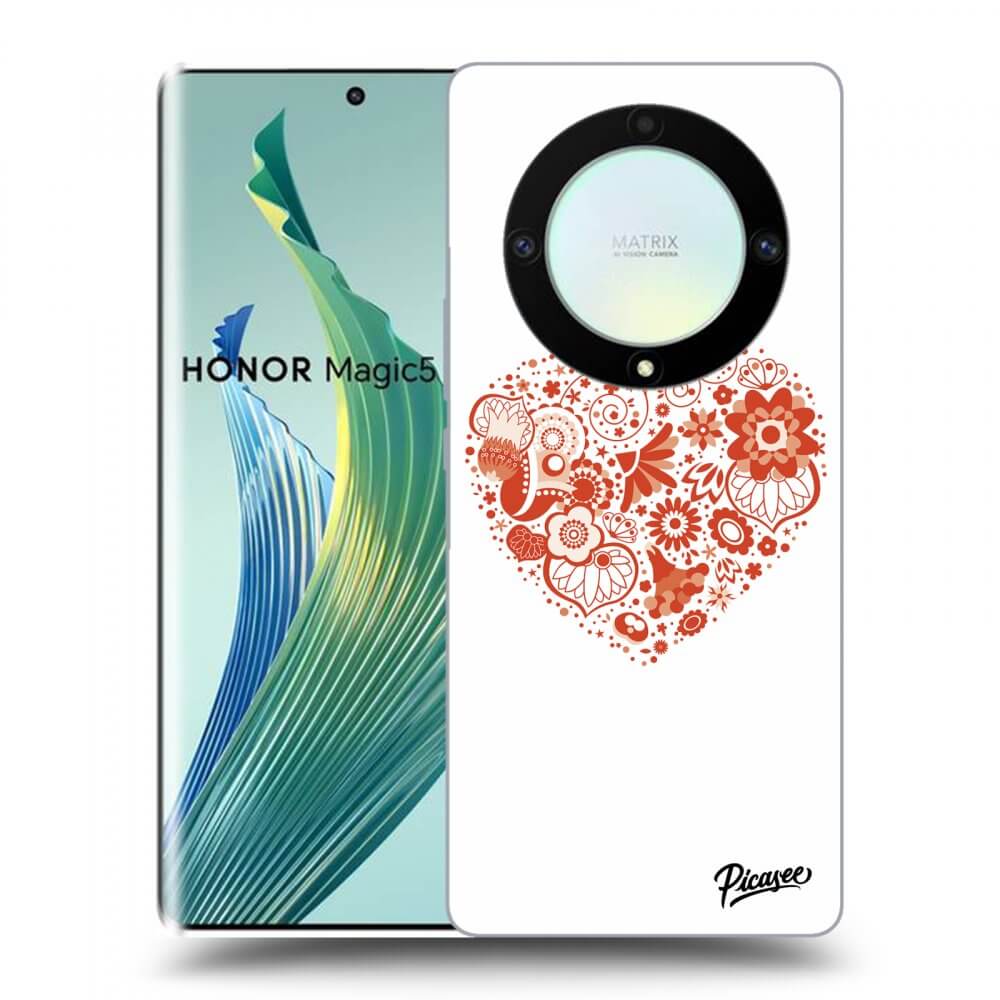 Picasee crna silikonska maskica za Honor Magic5 Lite 5G - Big heart