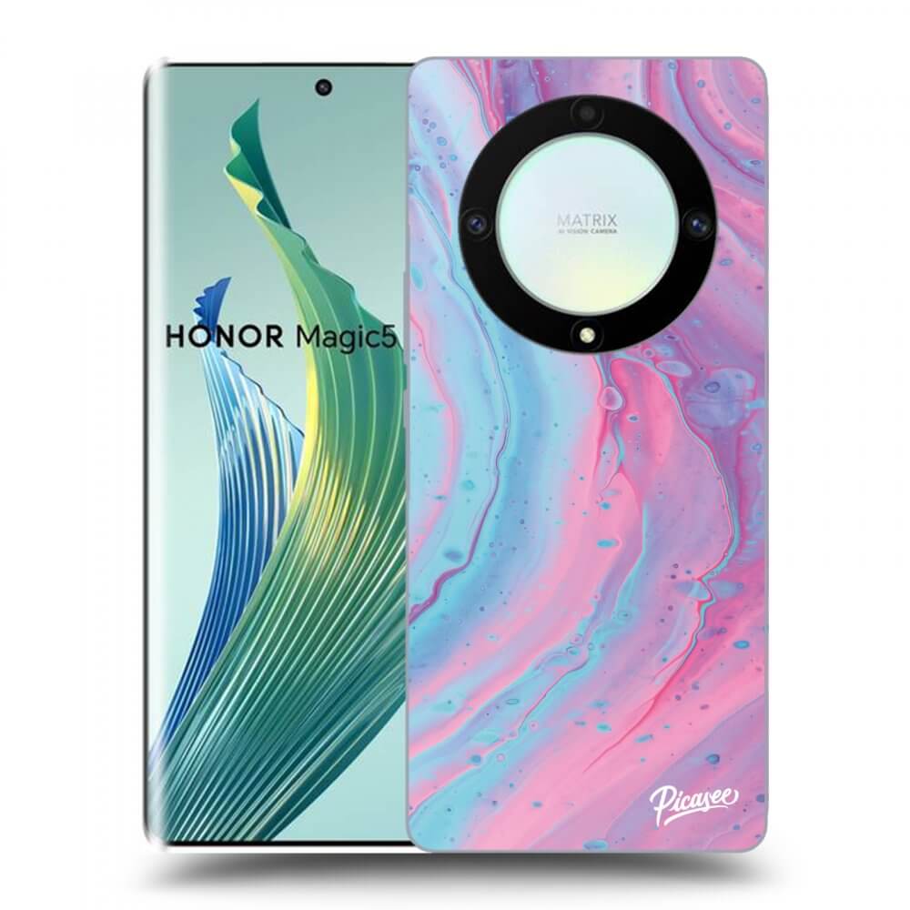 Crna Silikonska Maskica Za Honor Magic5 Lite 5G - Pink Liquid