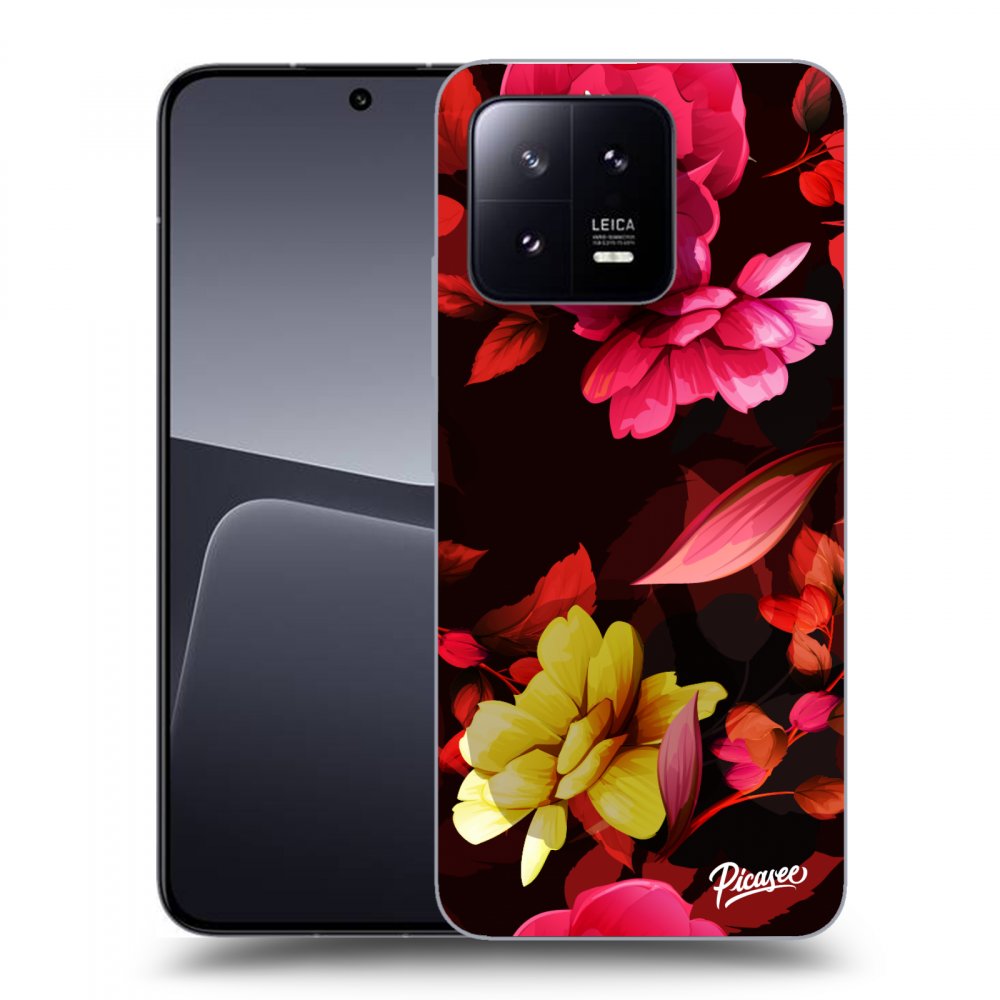 Picasee crna silikonska maskica za Xiaomi 13 - Dark Peonny