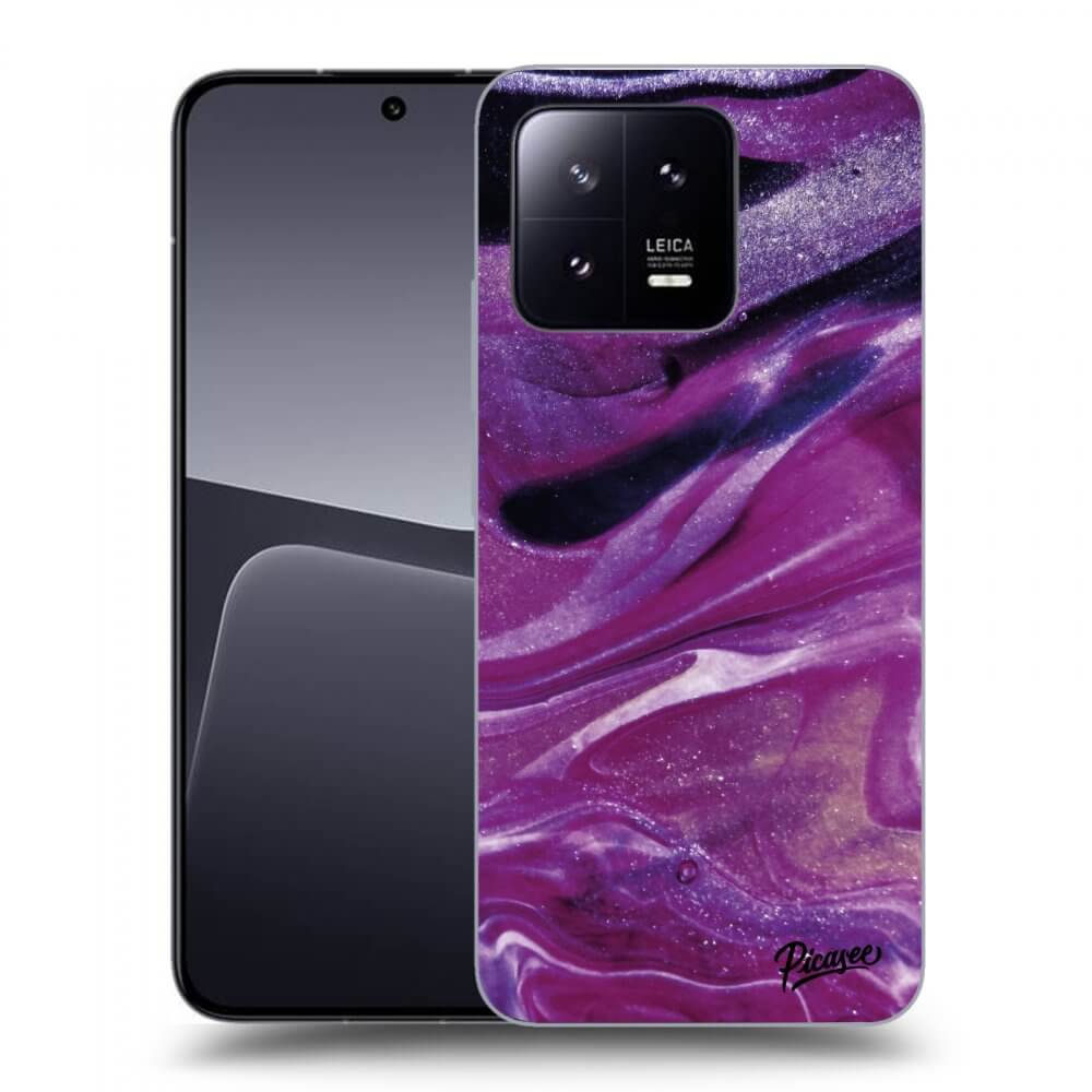 Picasee silikonska prozirna maskica za Xiaomi 13 - Purple glitter