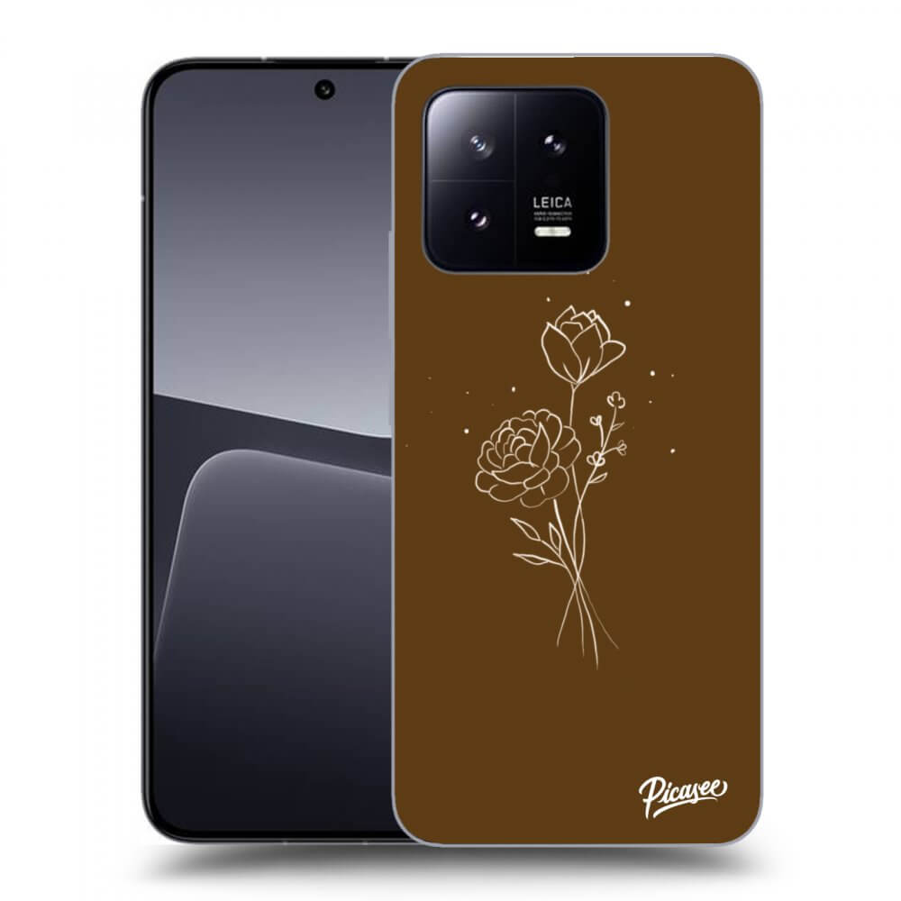 Picasee silikonska prozirna maskica za Xiaomi 13 Pro - Brown flowers