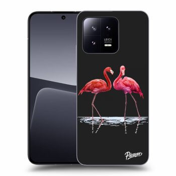 Picasee crna silikonska maskica za Xiaomi 13 Pro - Flamingos couple