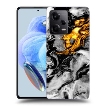 Picasee crna silikonska maskica za Xiaomi Redmi Note 12 5G - Black Gold 2