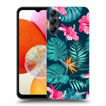 Picasee crna silikonska maskica za Samsung Galaxy A14 4G A145R - Pink Monstera