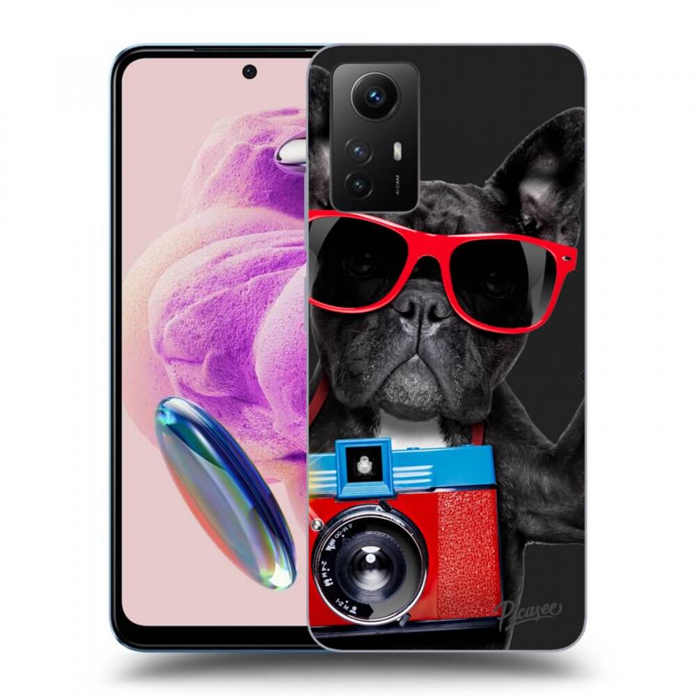 Picasee crna silikonska maskica za Xiaomi Redmi Note 12S - French Bulldog