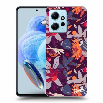 Picasee crna silikonska maskica za Xiaomi Redmi Note 12 4G - Purple Leaf