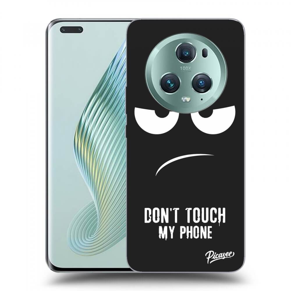 Picasee crna silikonska maskica za Honor Magic5 Pro - Don't Touch My Phone