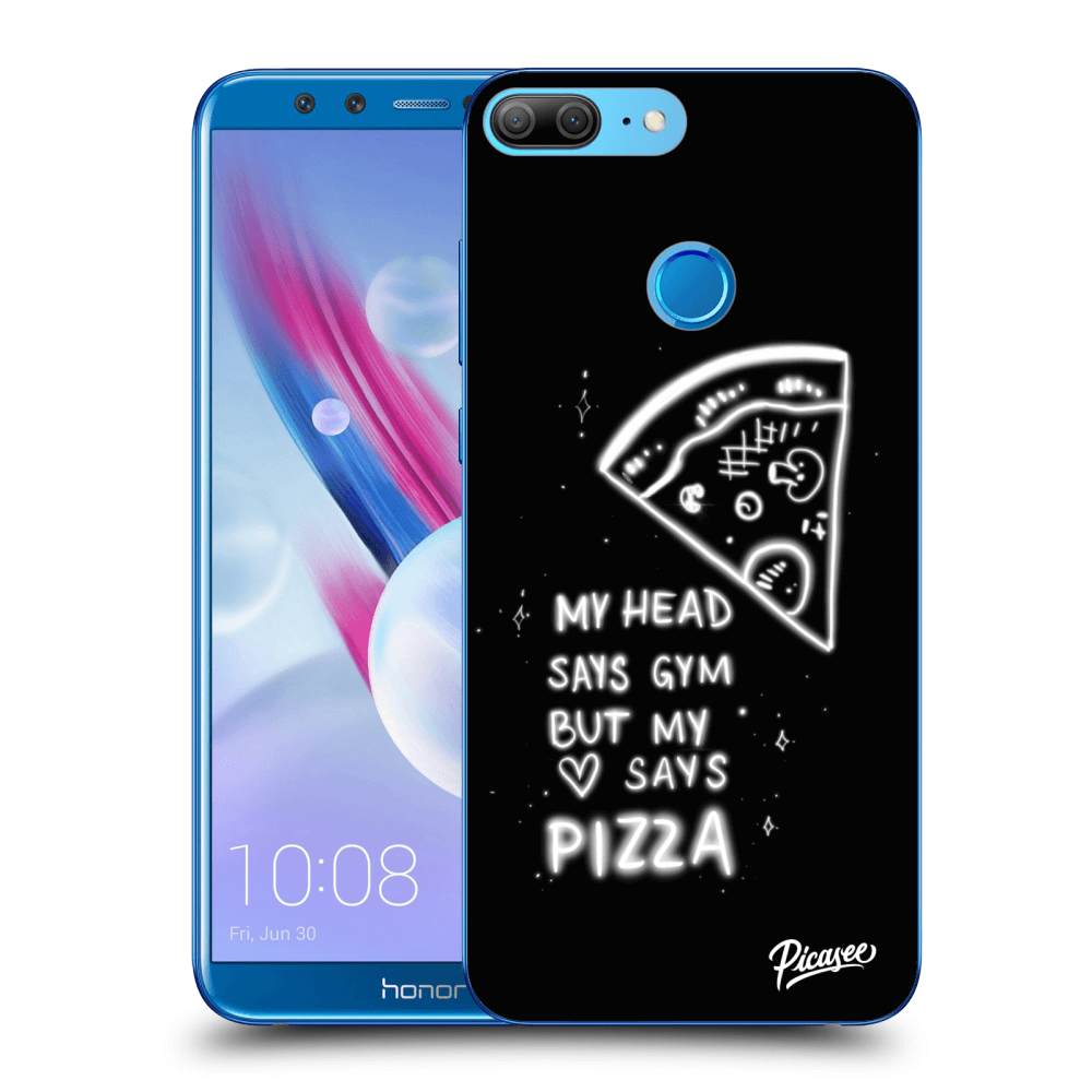Picasee crna silikonska maskica za Honor 9 Lite - Pizza