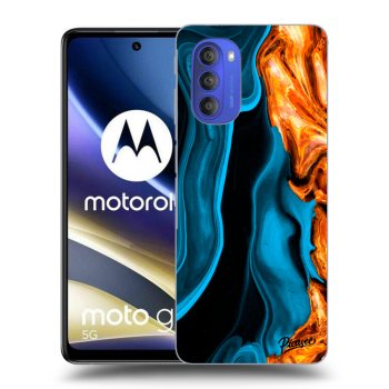 Picasee crna silikonska maskica za Motorola Moto G51 - Gold blue