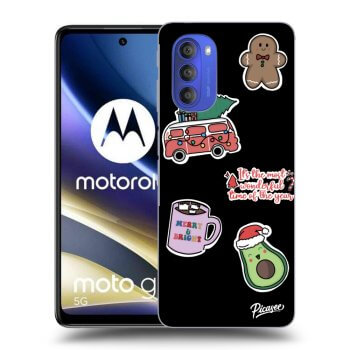 Picasee crna silikonska maskica za Motorola Moto G51 - Christmas Stickers