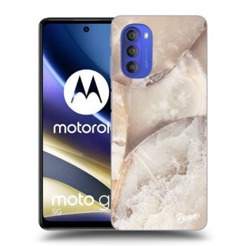 Picasee crna silikonska maskica za Motorola Moto G51 - Cream marble