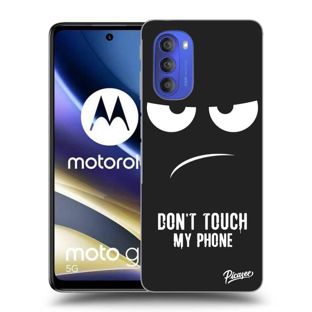 Picasee crna silikonska maskica za Motorola Moto G51 - Don't Touch My Phone