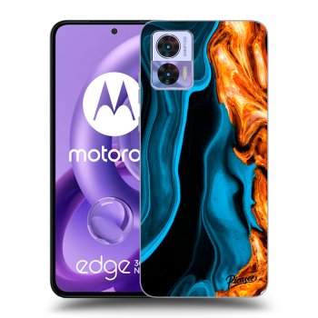 Picasee crna silikonska maskica za Motorola Edge 30 Neo - Gold blue