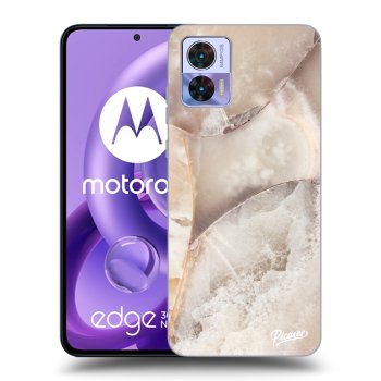 Picasee crna silikonska maskica za Motorola Edge 30 Neo - Cream marble