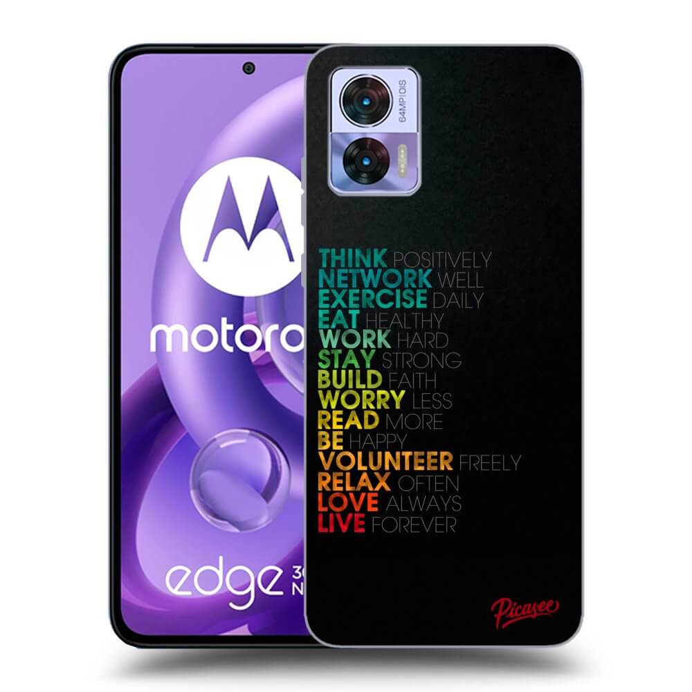 Picasee crna silikonska maskica za Motorola Edge 30 Neo - Motto life