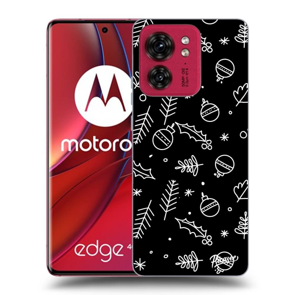 Picasee crna silikonska maskica za Motorola Edge 40 - Mistletoe