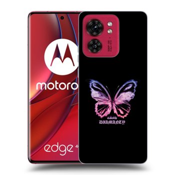 Picasee crna silikonska maskica za Motorola Edge 40 - Diamanty Purple