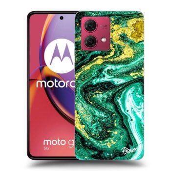Picasee crna silikonska maskica za Motorola Moto G84 5G - Green Gold
