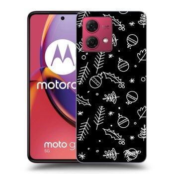 Picasee crna silikonska maskica za Motorola Moto G84 5G - Mistletoe