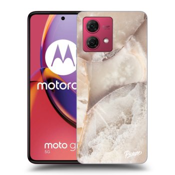 Picasee crna silikonska maskica za Motorola Moto G84 5G - Cream marble