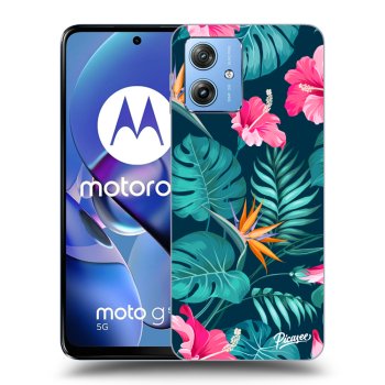 Maskica za Motorola Moto G54 5G - Pink Monstera