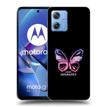 Picasee crna silikonska maskica za Motorola Moto G54 5G - Diamanty Purple