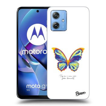 Picasee crna silikonska maskica za Motorola Moto G54 5G - Diamanty White