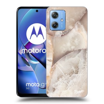 Picasee crna silikonska maskica za Motorola Moto G54 5G - Cream marble