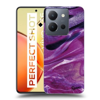Picasee silikonska prozirna maskica za Vivo Y36 4G - Purple glitter