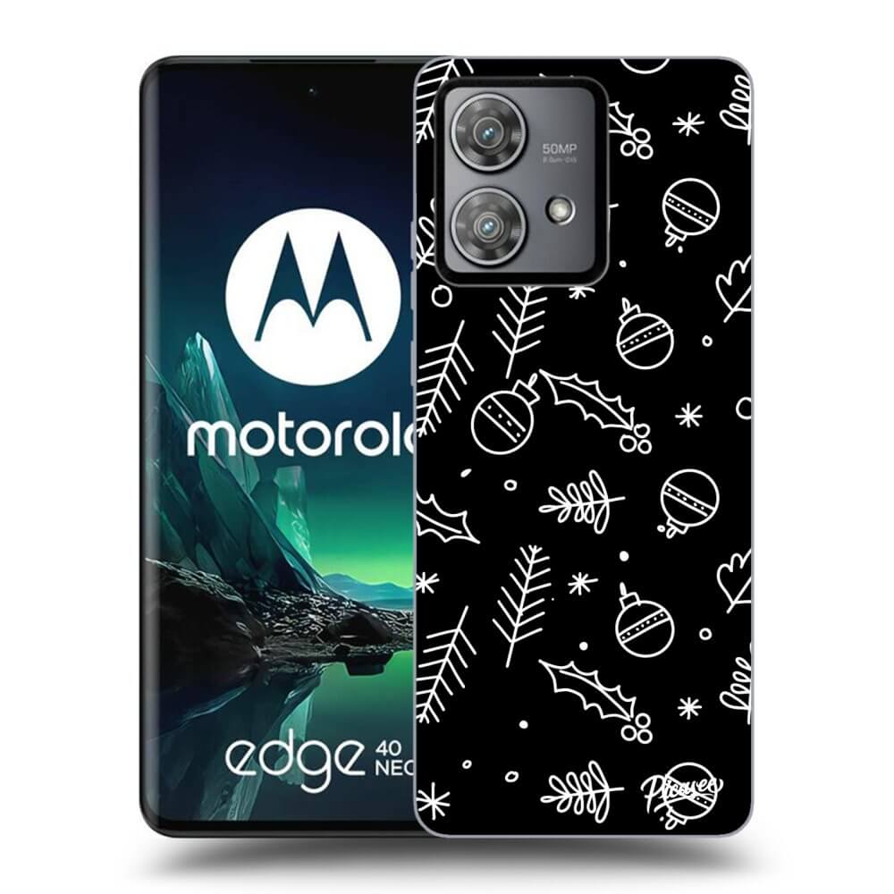 Picasee crna silikonska maskica za Motorola Edge 40 Neo - Mistletoe