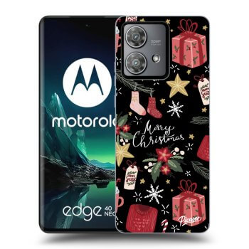 Picasee crna silikonska maskica za Motorola Edge 40 Neo - Christmas