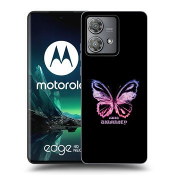 Picasee crna silikonska maskica za Motorola Edge 40 Neo - Diamanty Purple