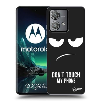 Picasee crna silikonska maskica za Motorola Edge 40 Neo - Don't Touch My Phone