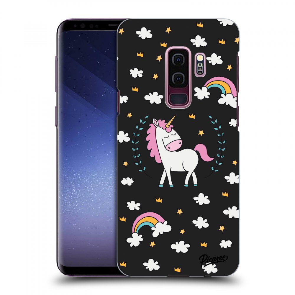 Picasee crna silikonska maskica za Samsung Galaxy S9 Plus G965F - Unicorn star heaven