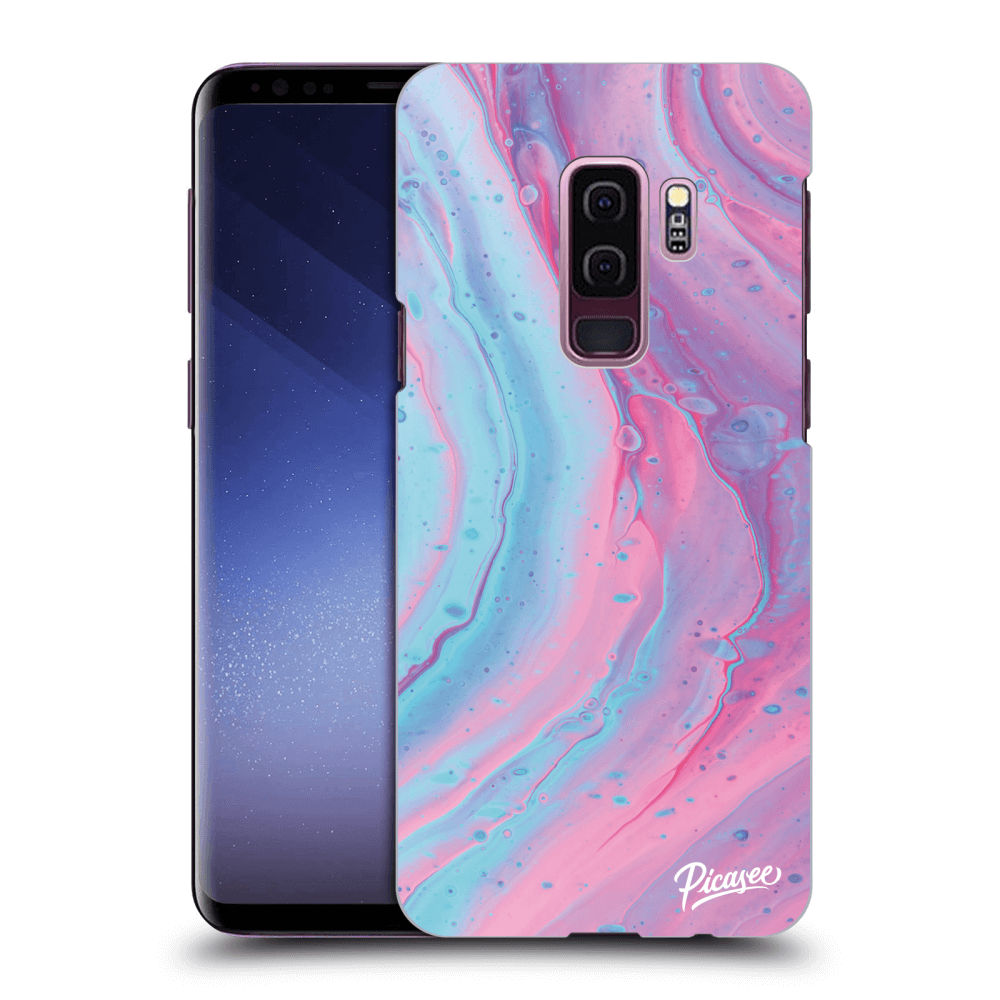 Picasee crna silikonska maskica za Samsung Galaxy S9 Plus G965F - Pink liquid