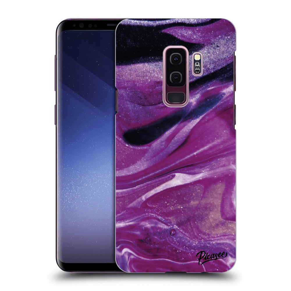Picasee crna silikonska maskica za Samsung Galaxy S9 Plus G965F - Purple glitter