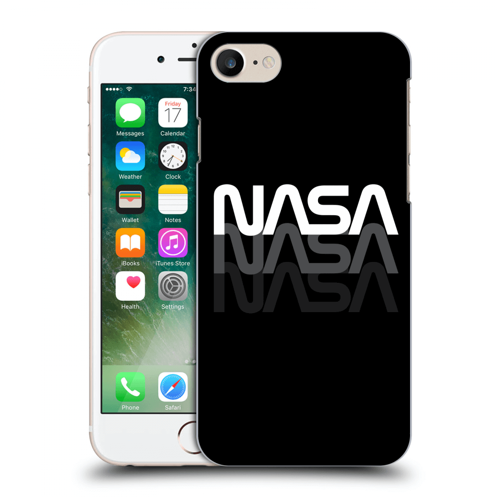 Picasee crna silikonska maskica za Apple iPhone 7 - NASA Triple