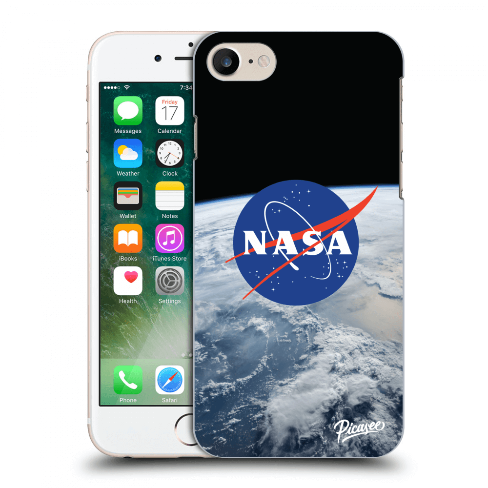 Picasee crna silikonska maskica za Apple iPhone 7 - Nasa Earth