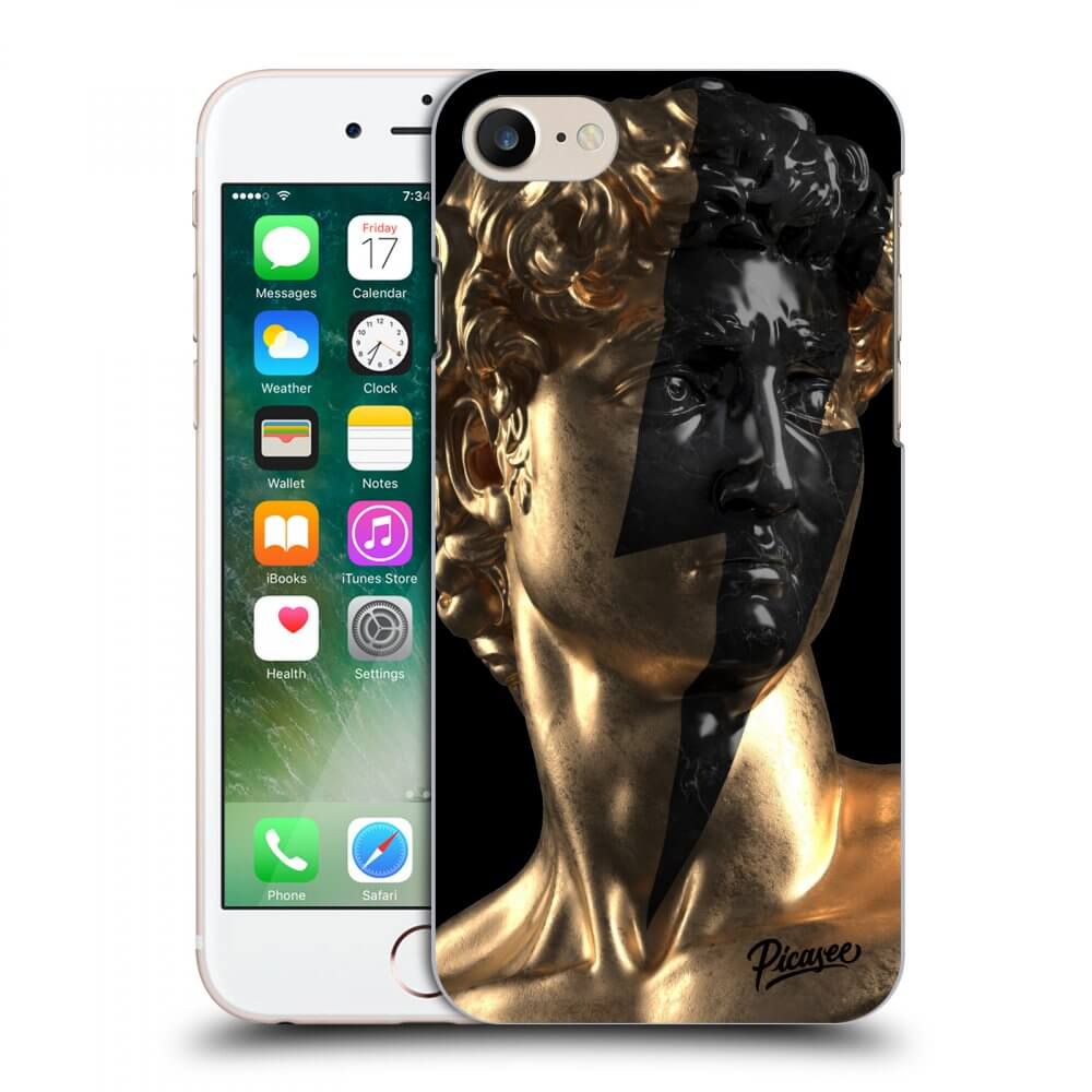 Picasee crna silikonska maskica za Apple iPhone 7 - Wildfire - Gold