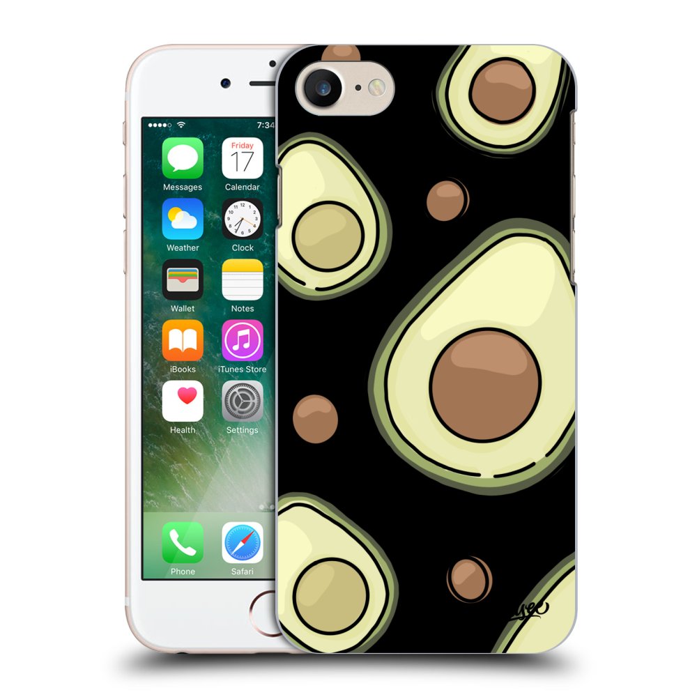 Picasee crna silikonska maskica za Apple iPhone 7 - Avocado