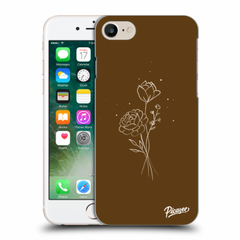 Picasee silikonska prozirna maskica za Apple iPhone 7 - Brown flowers