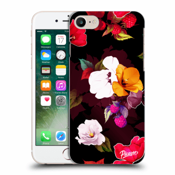 Picasee crna silikonska maskica za Apple iPhone 7 - Flowers and Berries