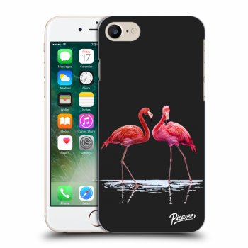 Picasee crna silikonska maskica za Apple iPhone 7 - Flamingos couple