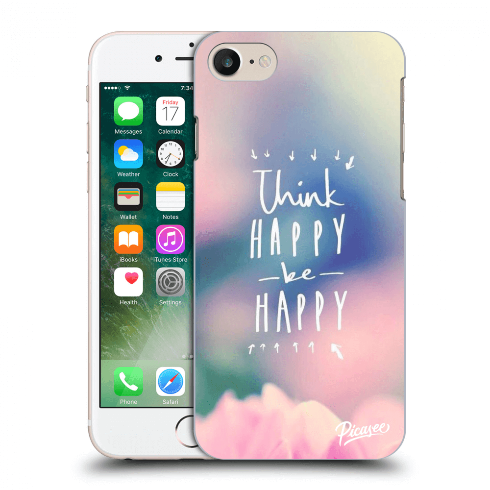 Picasee silikonska prozirna maskica za Apple iPhone 7 - Think happy be happy